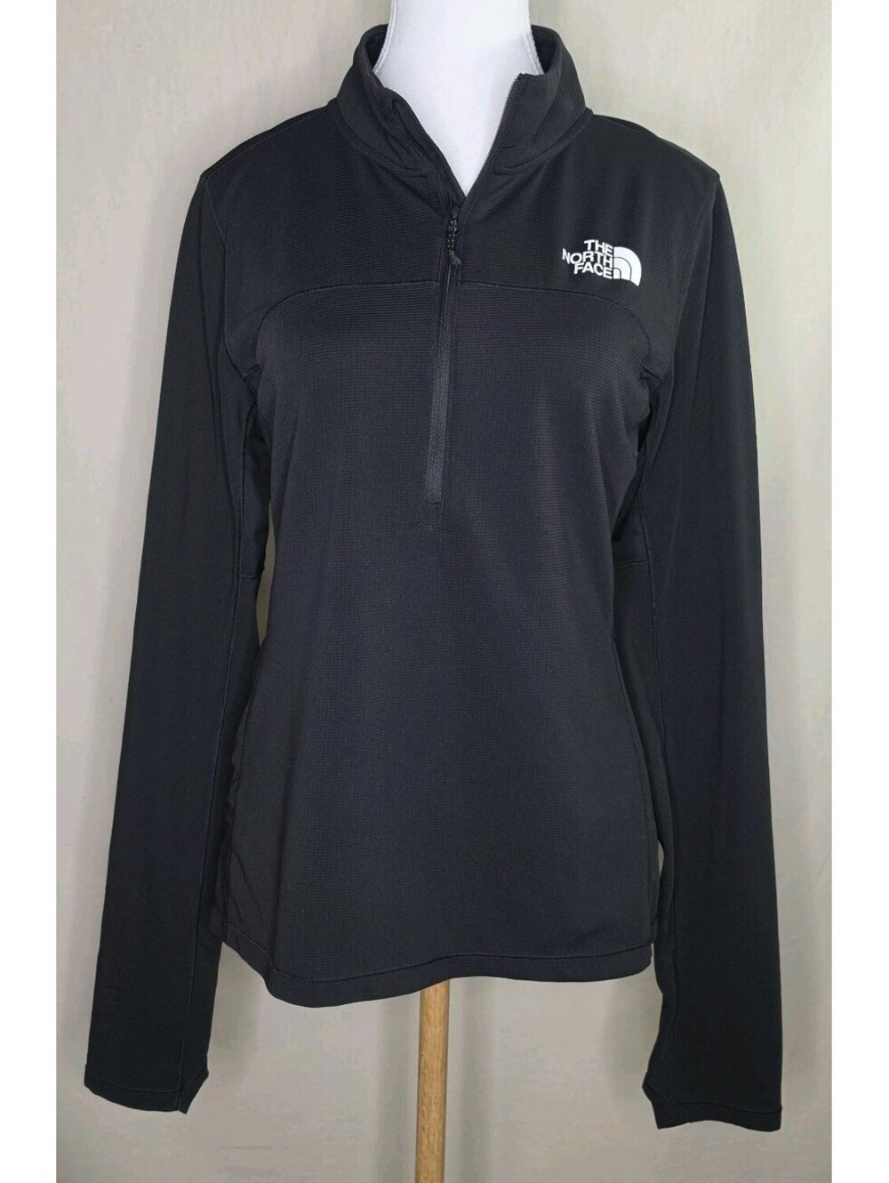 The North Face Sunriser 1/4 Zip Pullover Womens L Black Running Active Shirt